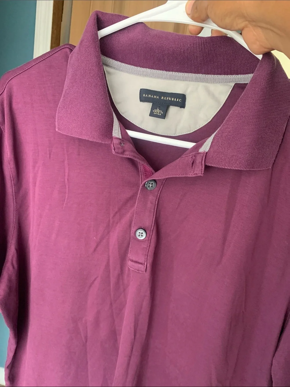Banana Republic Men's Wine Polo Shirt